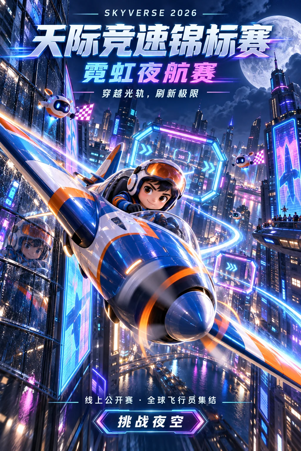 天际竞速锦标赛霓虹夜航赛海报